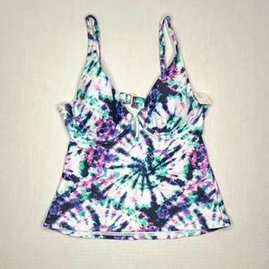 NWT Jessica Simpson tie dyed tankini top